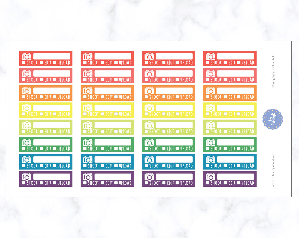 Photography Shoot Edit Upload Stickers - Pastel Rainbow