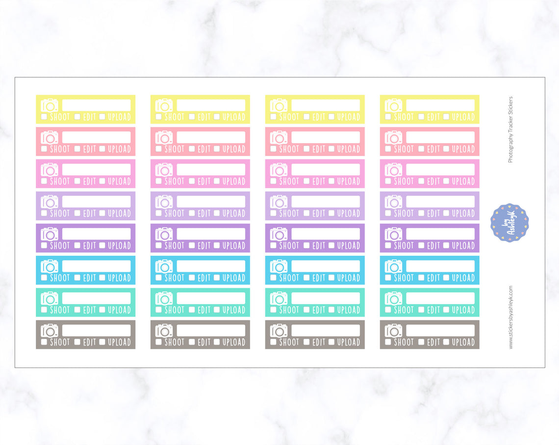 Photography Shoot Edit Upload Stickers - Pastel