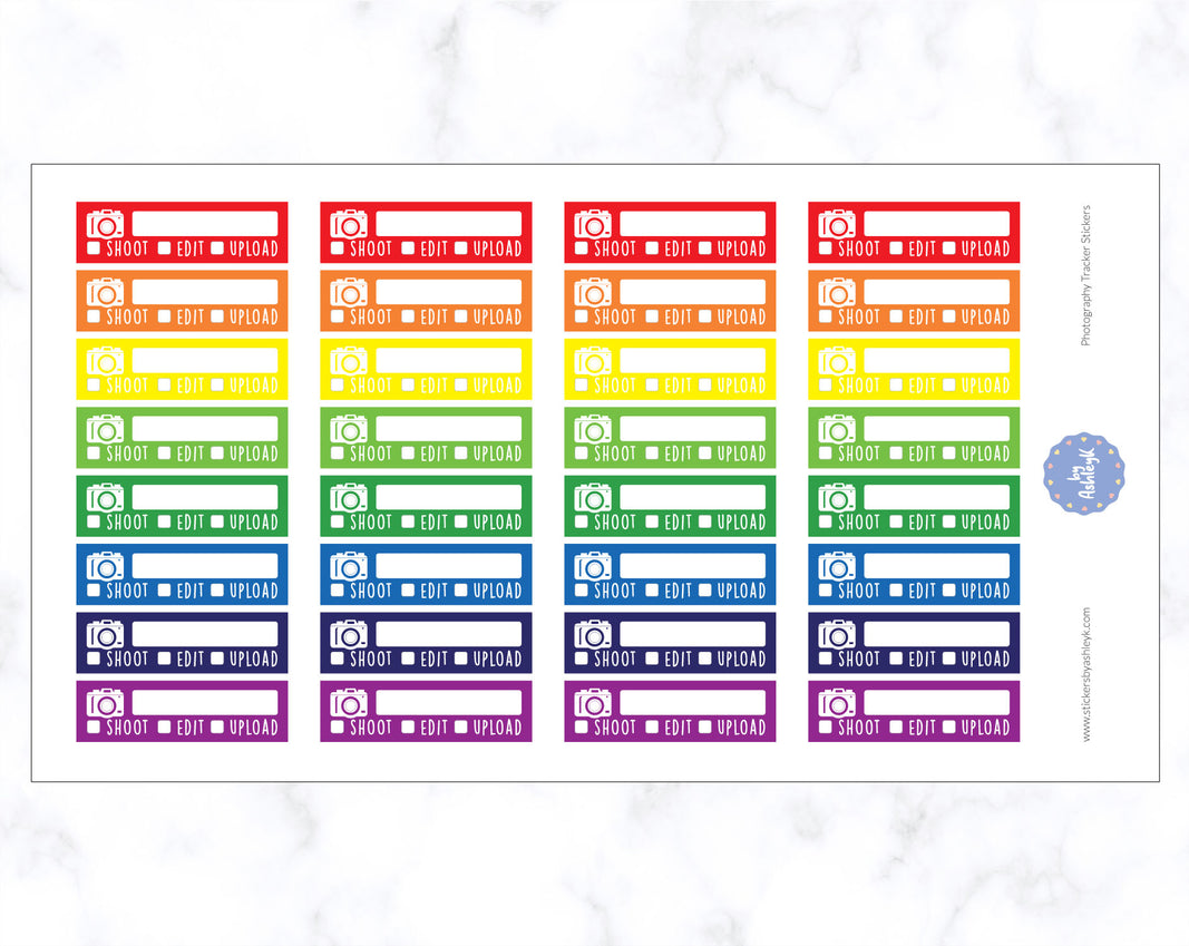 Photography Shoot Edit Upload Stickers - Rainbow