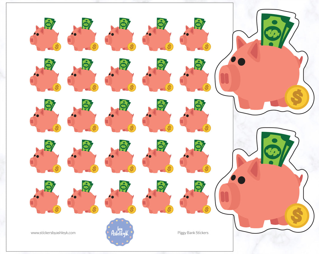 Piggy Bank Planner Stickers