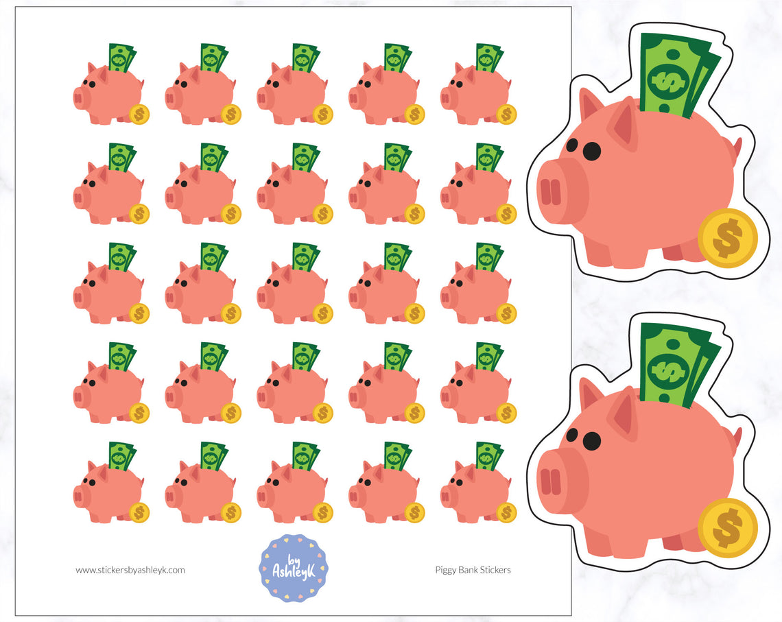 Piggy Bank Planner Stickers
