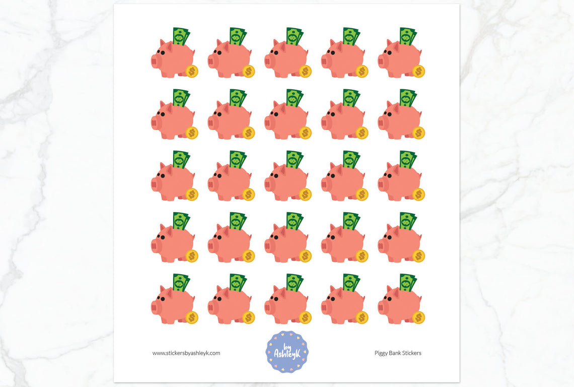 Piggy Bank Planner Stickers