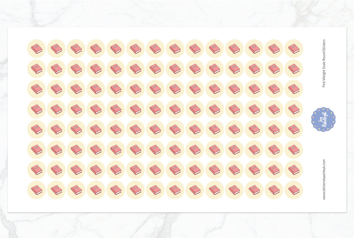 Pink Book Icon Round Stickers