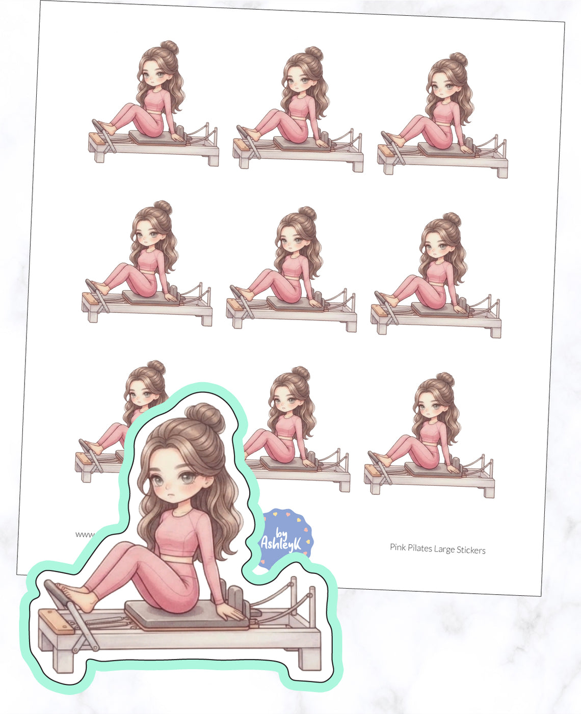 Pink Pilates Large Planner Stickers