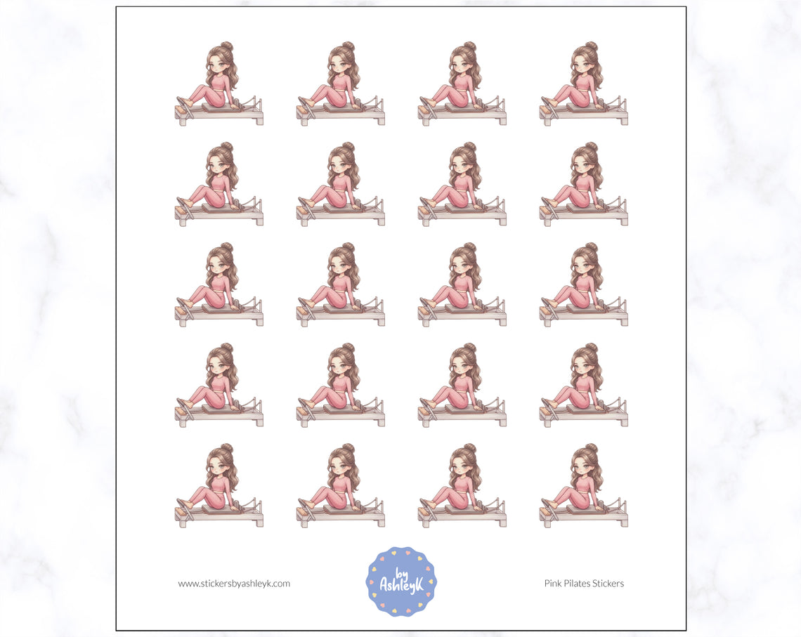 Pink Pilates Planner Stickers