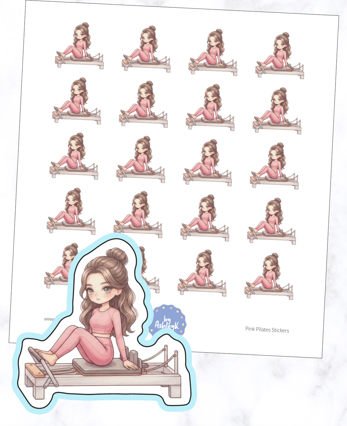Pink Pilates Planner Stickers
