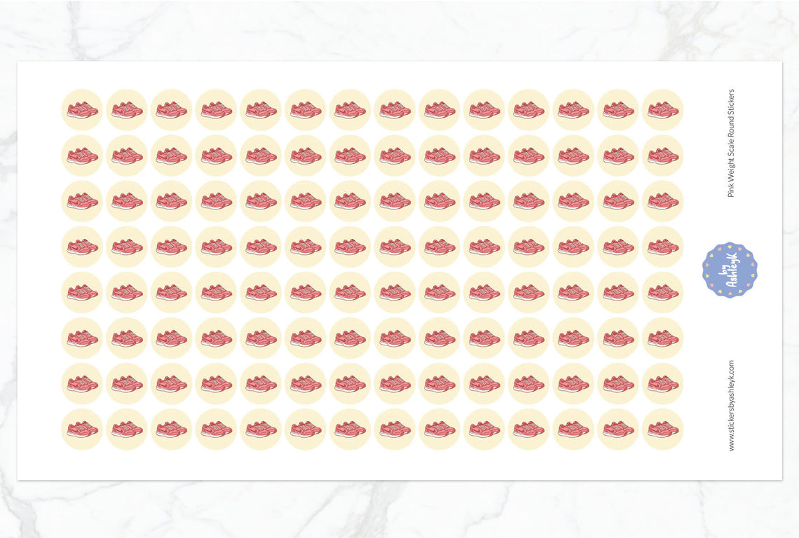 Pink Running Shoes Round Stickers