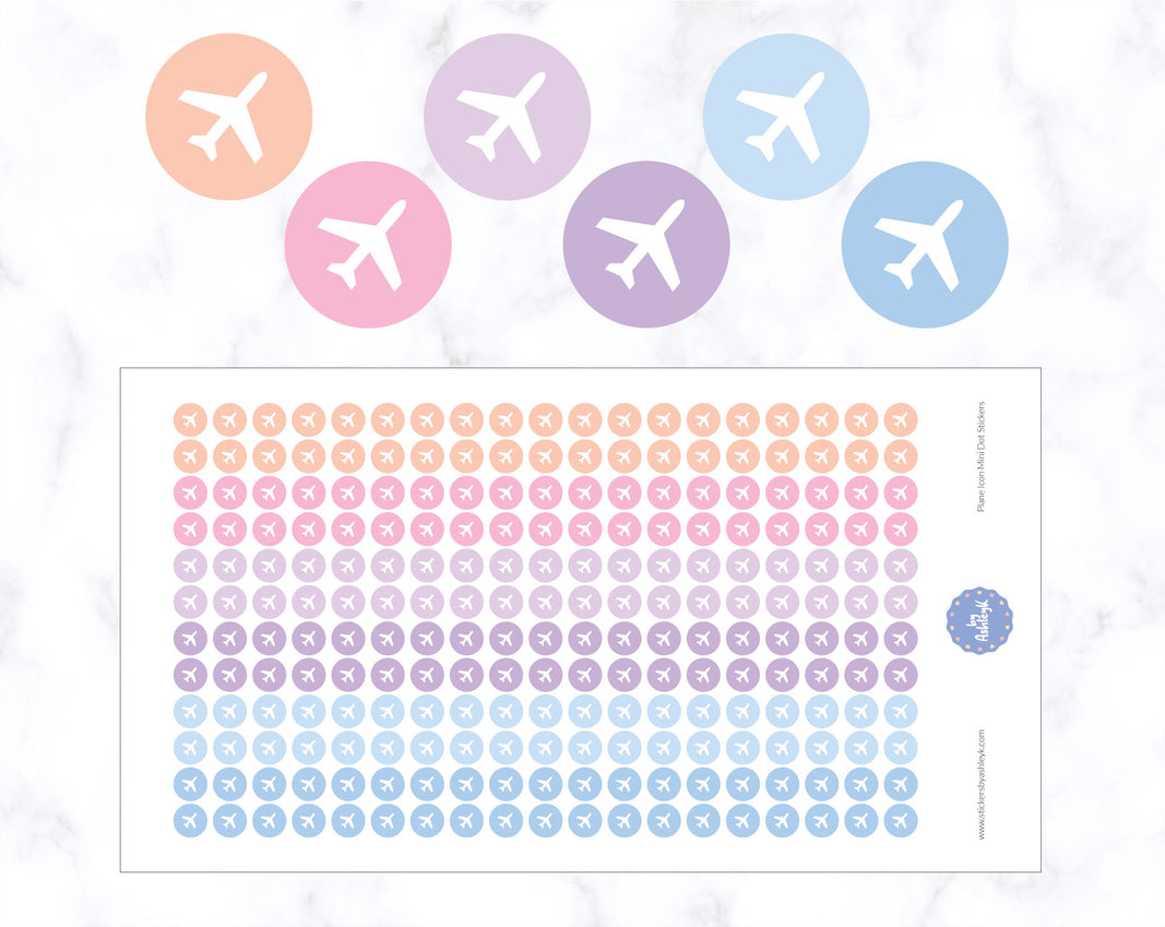 Plane Icon Mini Dot Stickers