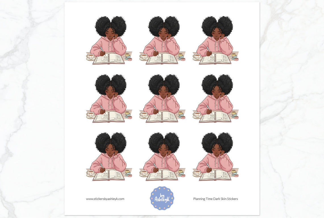 Planning Time Dark Skin Stickers