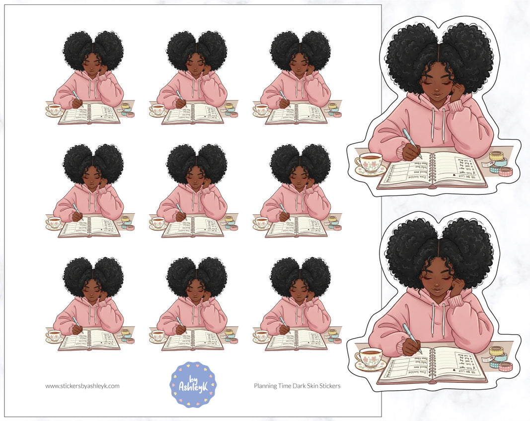 Planning Time Dark Skin Stickers