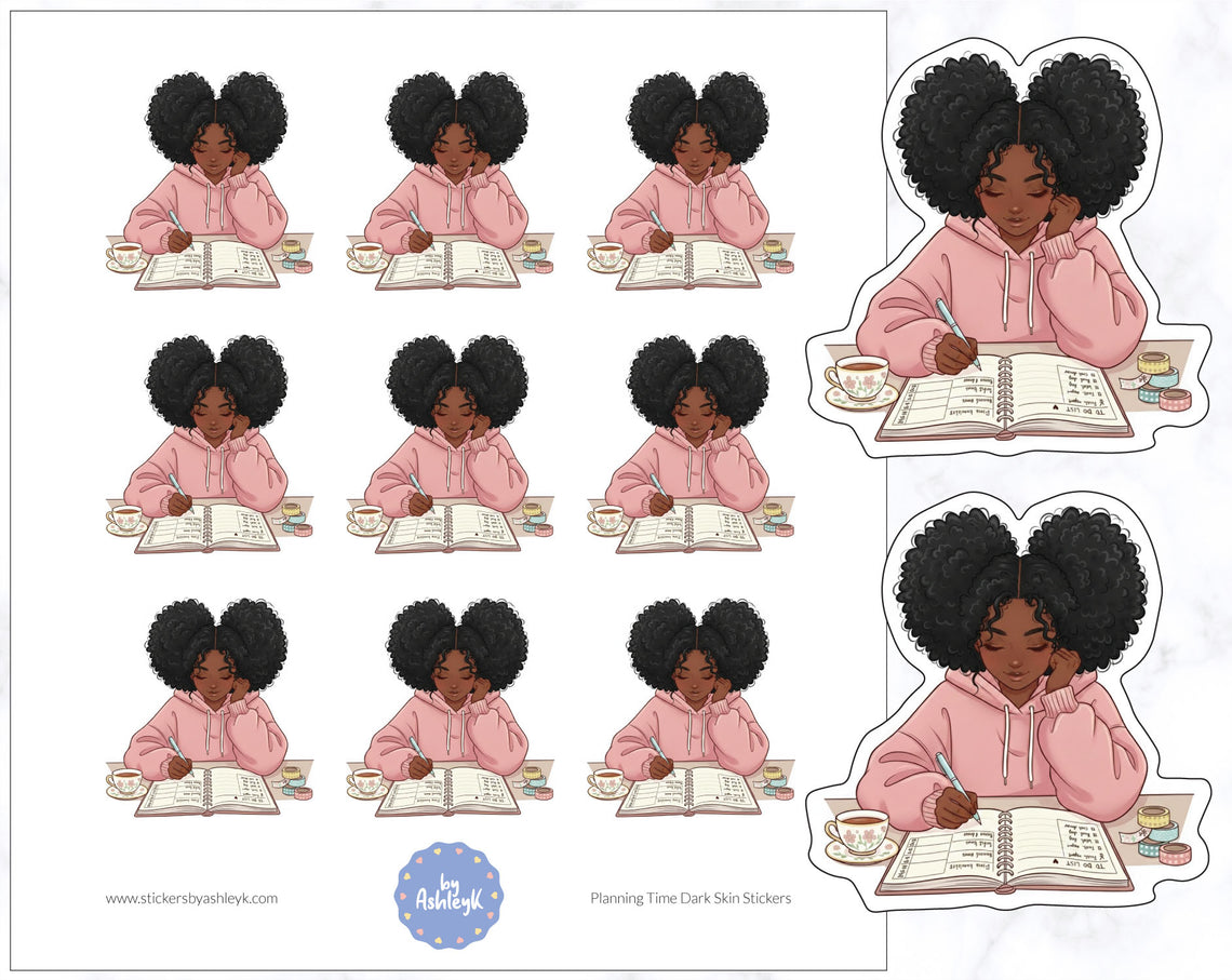 Planning Time Dark Skin Stickers