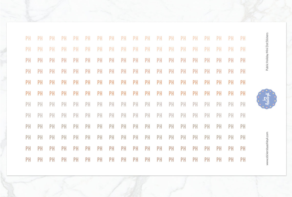 Public Holiday Mini Dot Planner Stickers - Beige Neutral