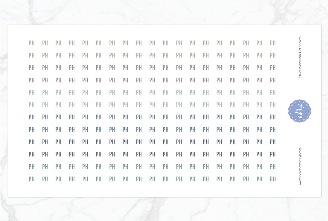 Public Holiday Mini Dot Planner Stickers - Modern Neutral