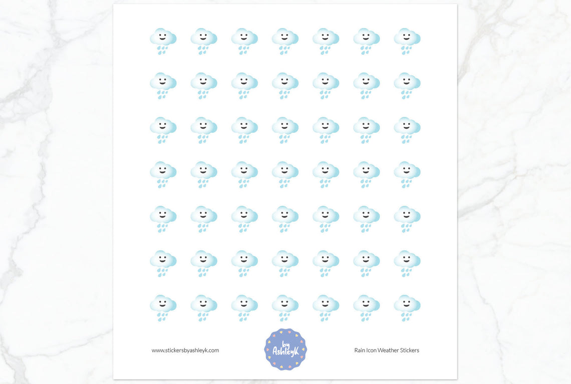 Rain Icon Weather Planner Stickers