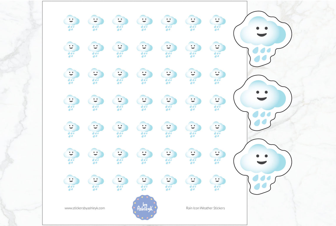 Rain Icon Weather Planner Stickers