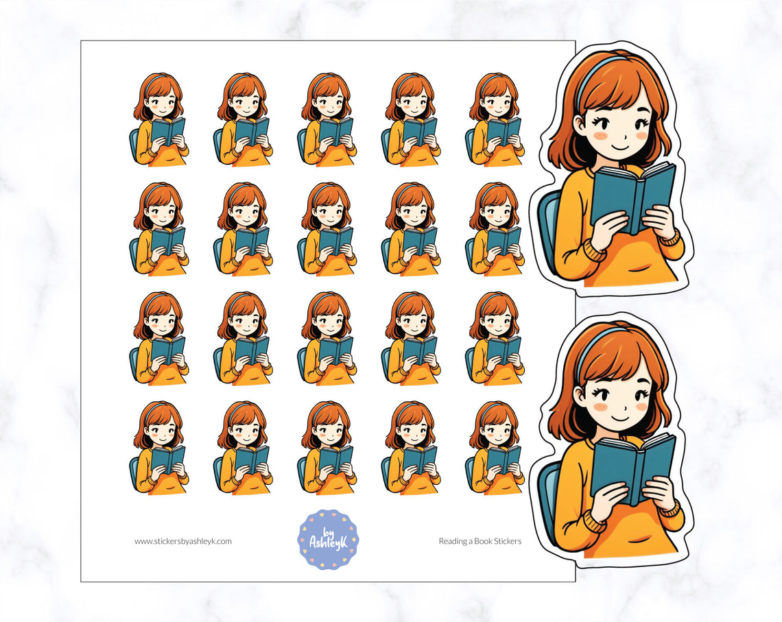 Reading a Book Stickers – Stickers by AshleyK