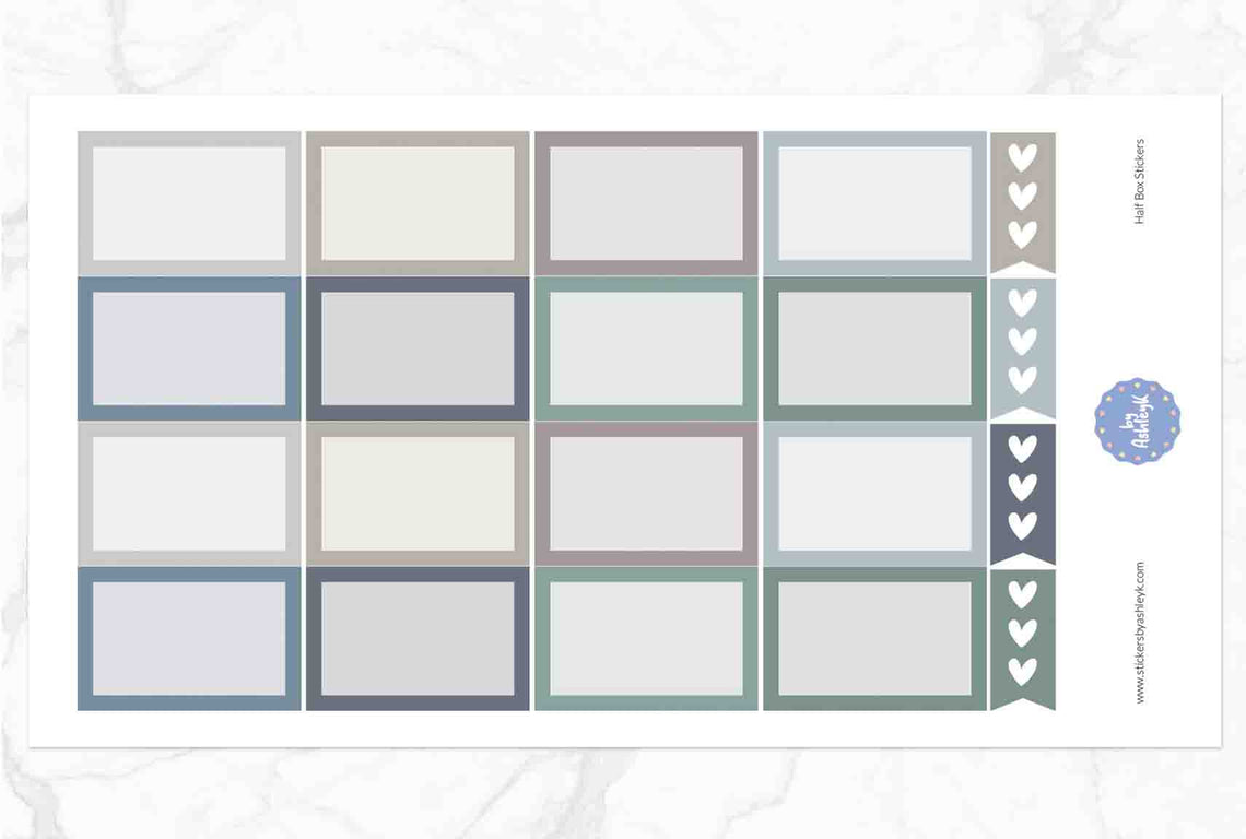 Half Box Stickers - Modern Neutral