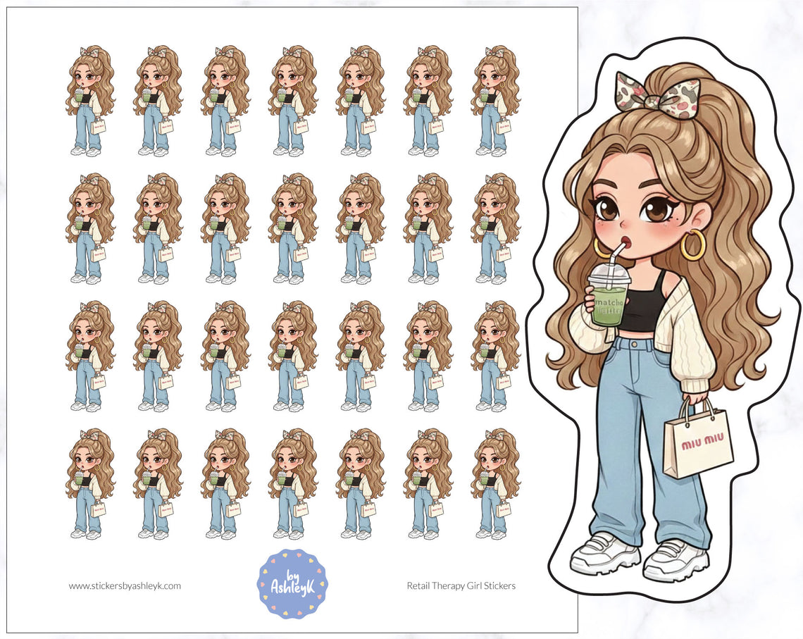 Retail Therapy Girl Stickers
