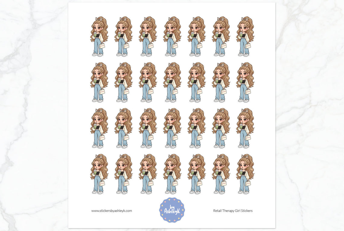 Retail Therapy Girl Stickers