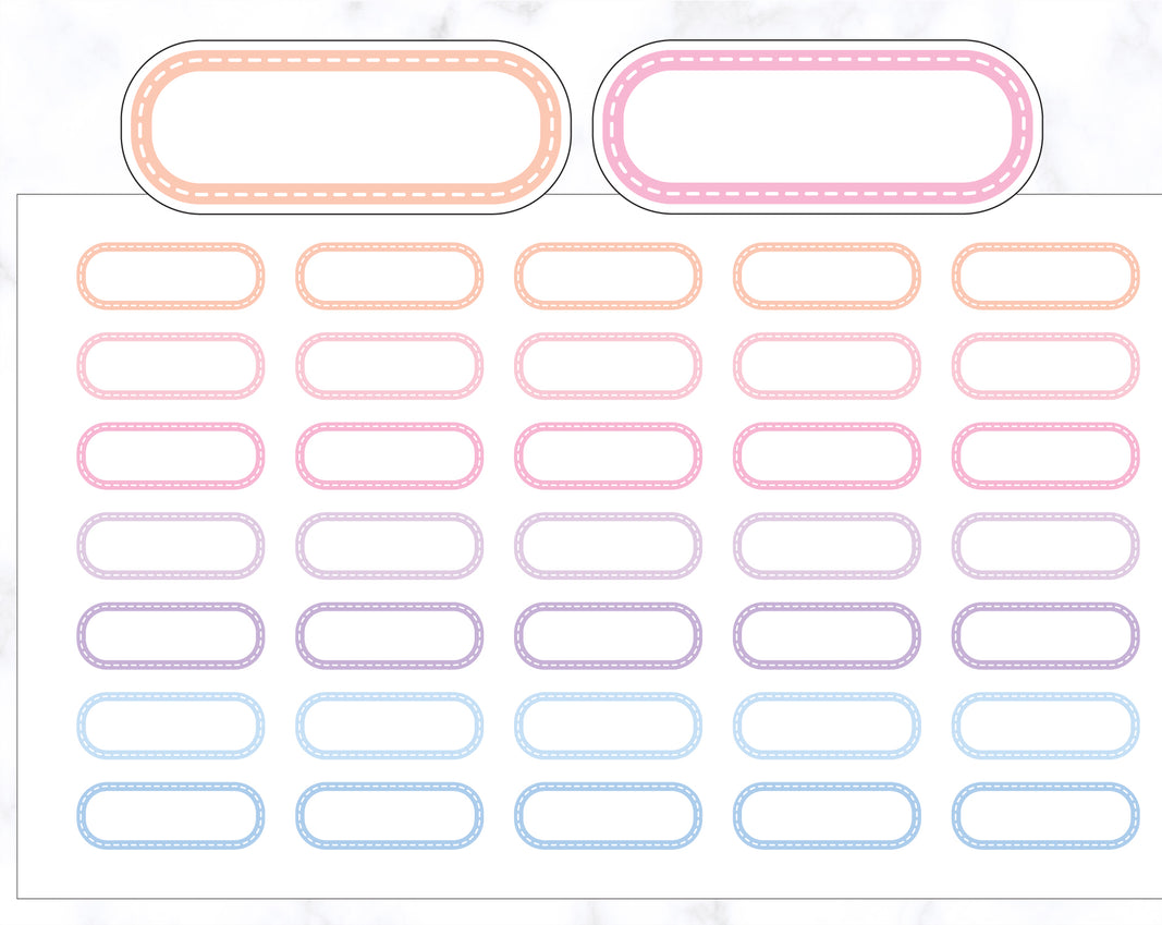 Rounded Corner Dotted Label Planner Stickers
