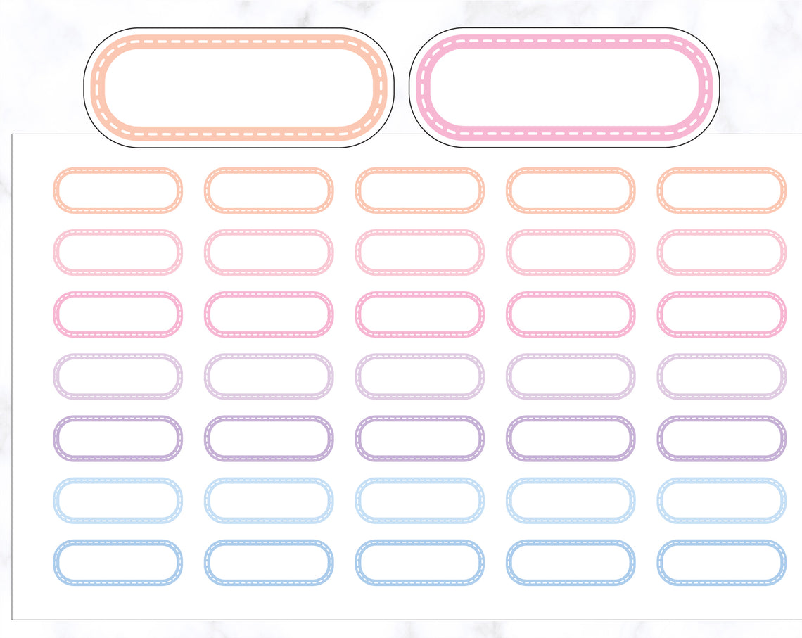 Rounded Corner Dotted Label Planner Stickers