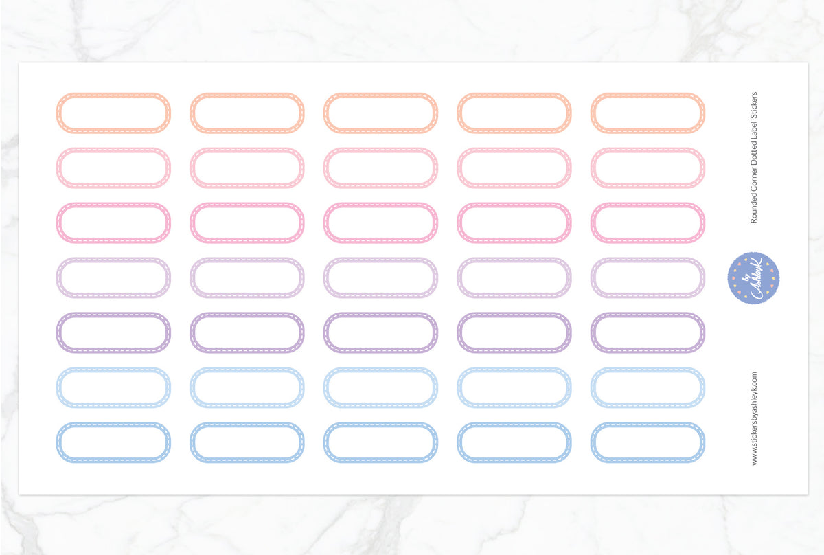 Notebook Sticker Tabs Rounded Corners Rounded Corner Dotted Label Planner Stickers – Stickers by AshleyK