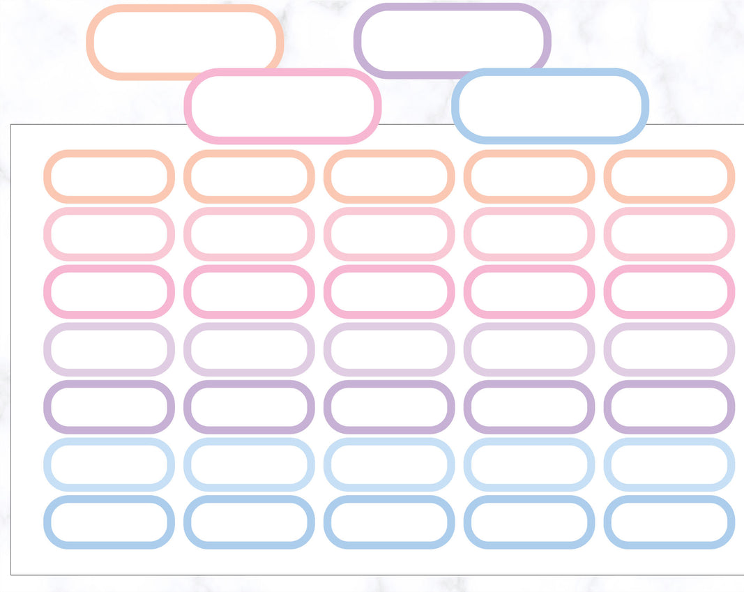 Rounded Corner Label Planner Stickers