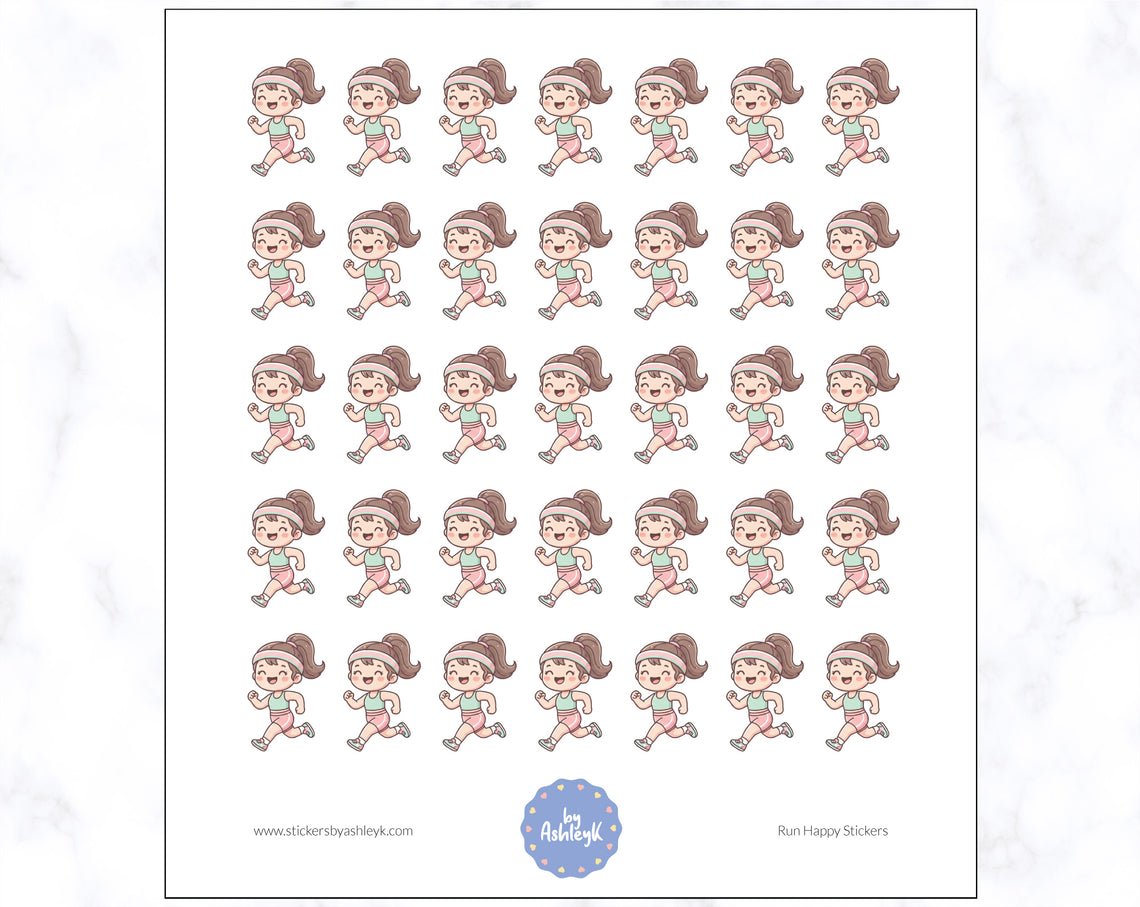 Run Happy Planner Stickers
