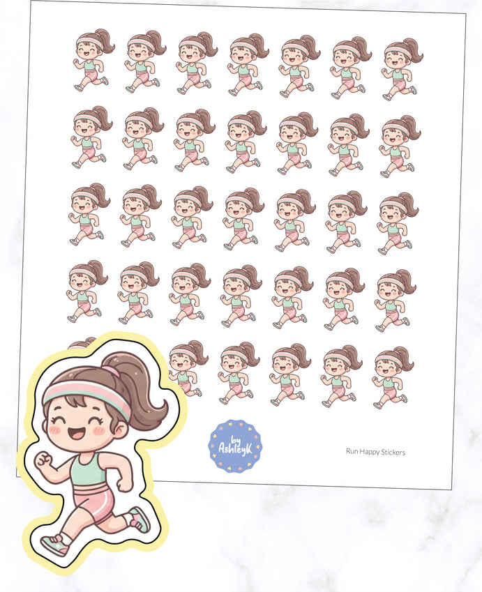 Run Happy Planner Stickers