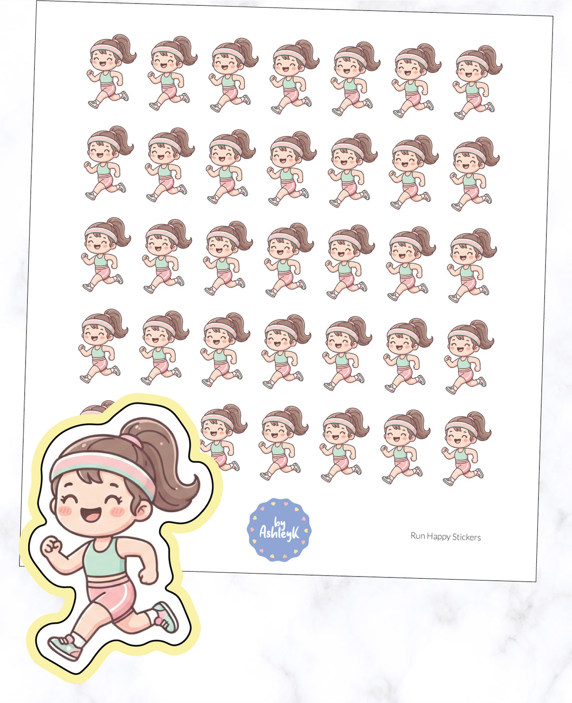 Run Happy Planner Stickers
