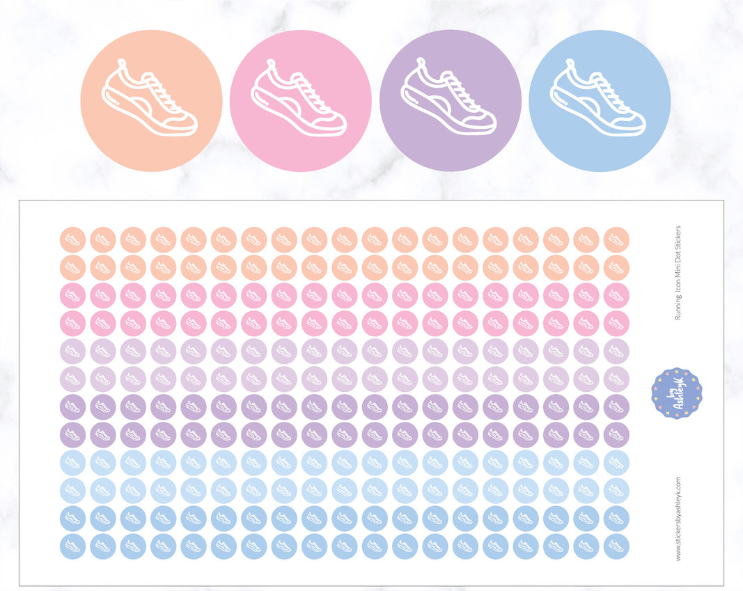 Running Icon Mini Dot Stickers