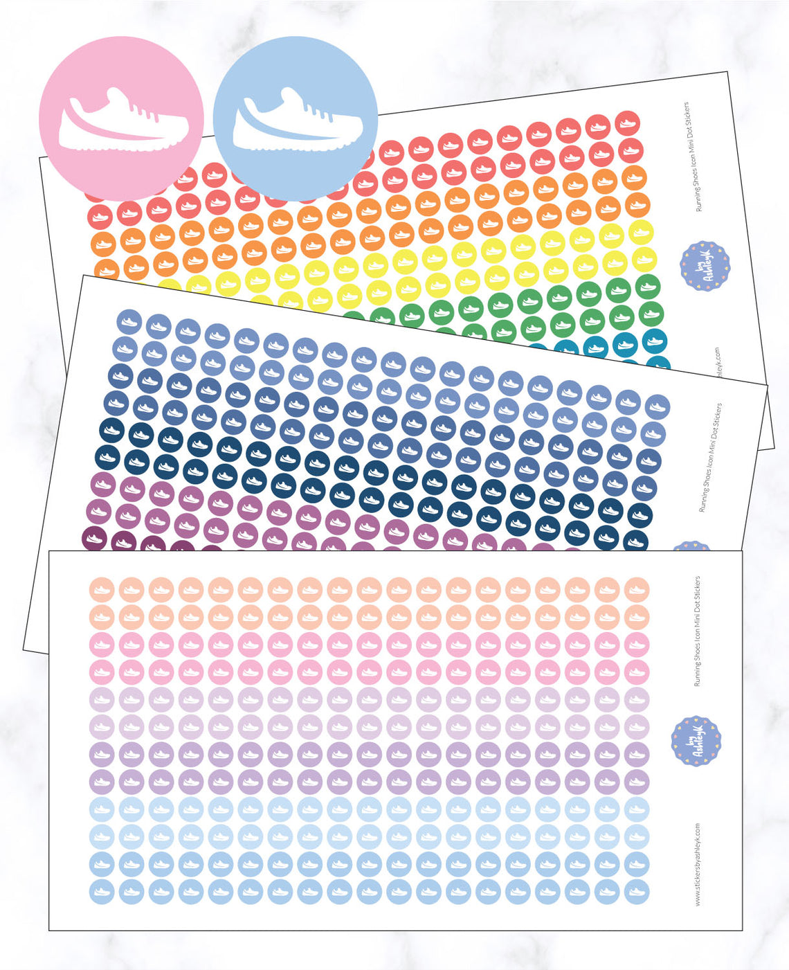 Running Shoes Icon Mini Dot Stickers