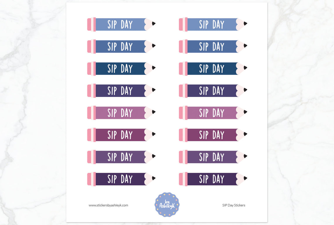 SIP Day Planner Stickers - Blueberry