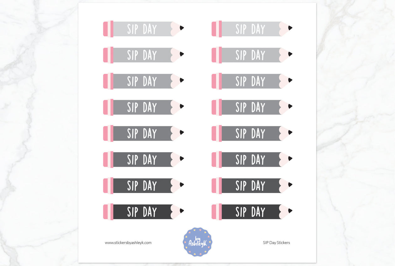 SIP Day Planner Stickers - Monochrome