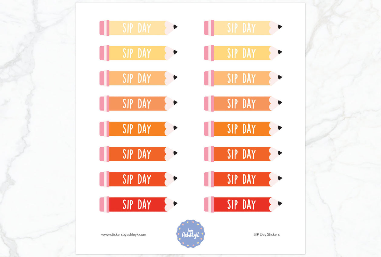 SIP Day Planner Stickers - Orange
