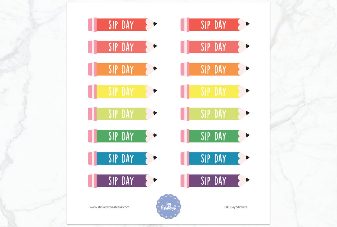 SIP Day Planner Stickers - Pastel Rainbow