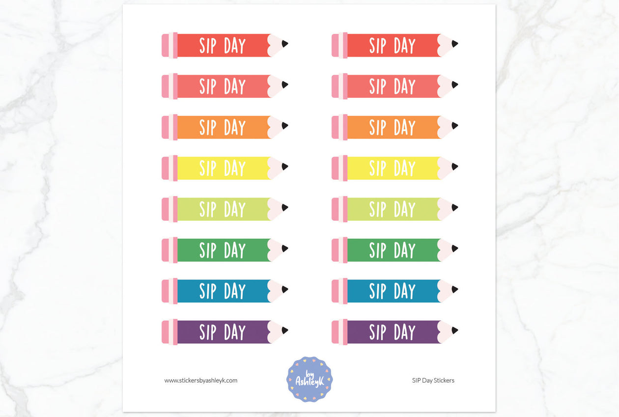 SIP Day Planner Stickers - Pastel Rainbow
