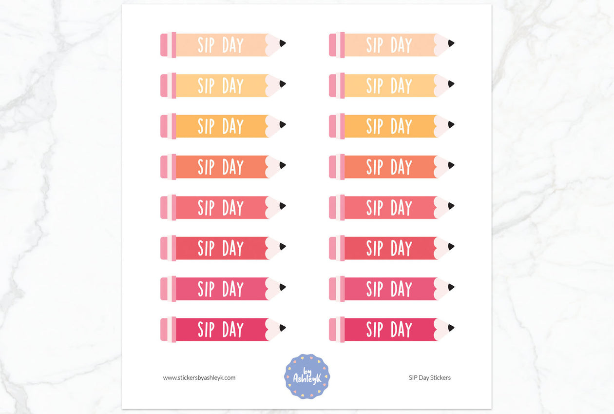 SIP Day Planner Stickers - Peach