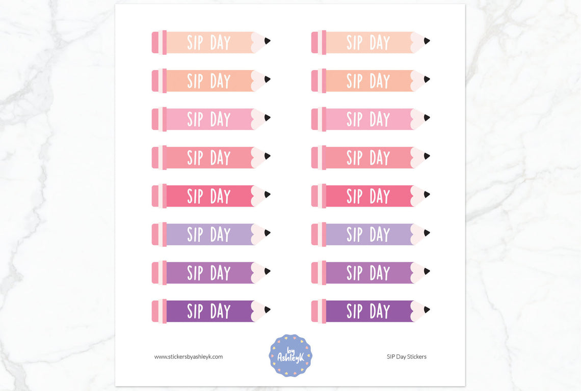 SIP Day Planner Stickers - Raspberry