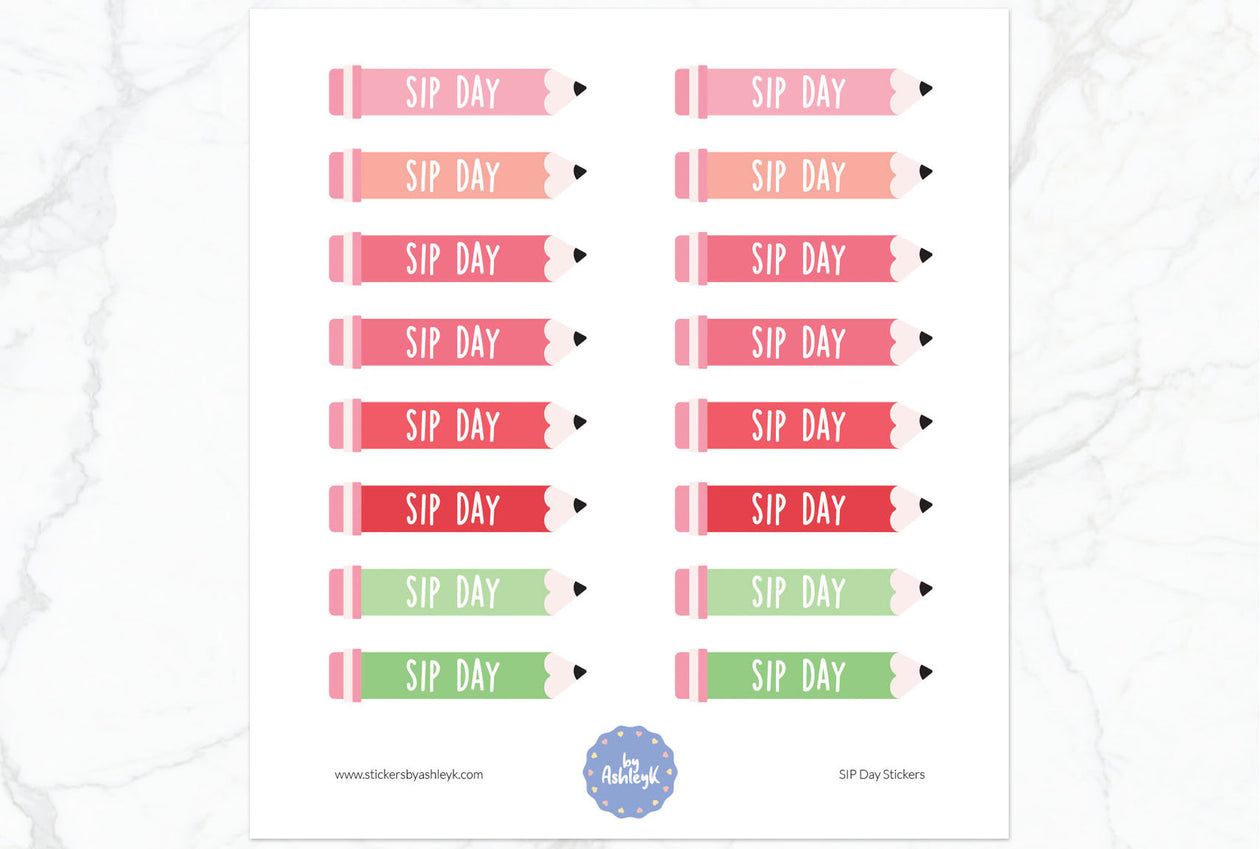 SIP Day Planner Stickers - Strawberry