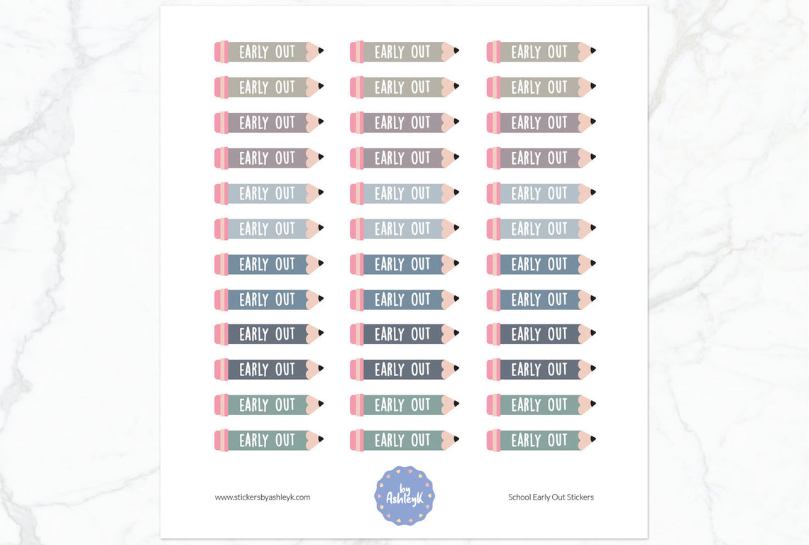 School Early Out Planner Stickers - Modern Neutral