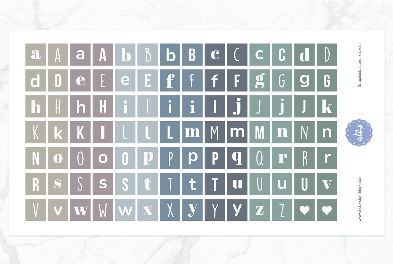 Scrapbook Letters Planner Stickers - Modern Neutral