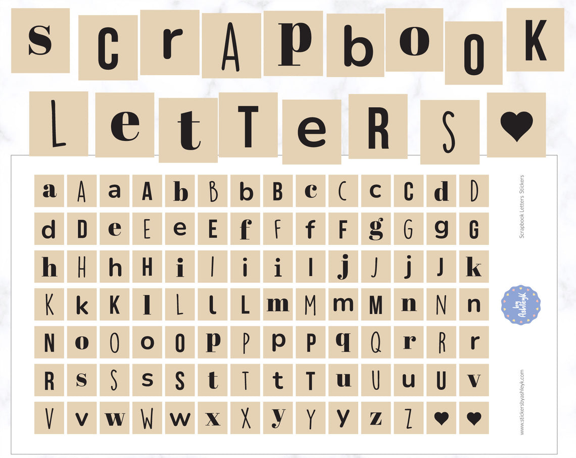 Scrapbook Letters Stickers