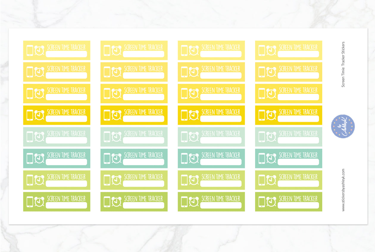 Screen Time Tracker Planner Stickers - Lemon&Lime