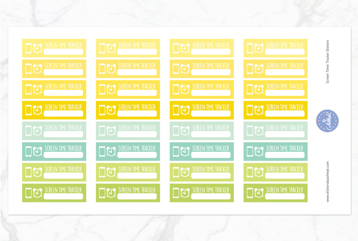 Screen Time Tracker Planner Stickers - Lemon&Lime