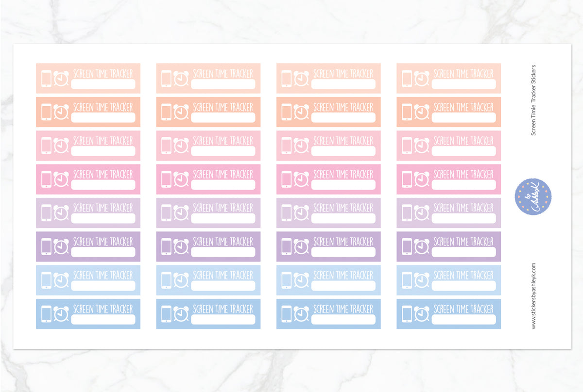 Screen Time Tracker Planner Stickers – Stickers by AshleyK