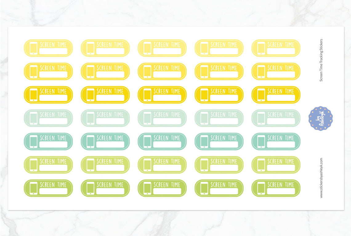 Screen Time Tracking Planner Stickers - Lemon&Lime