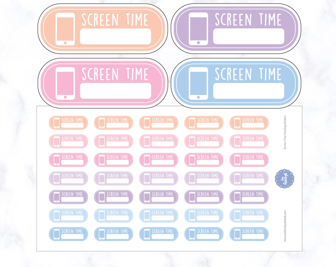 Screen Time Tracking Planner Stickers