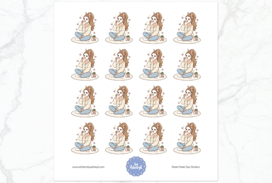 Sheet Mask Day Planner Stickers