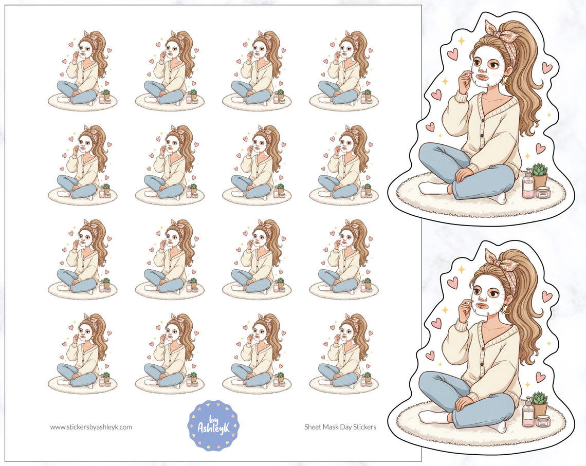 Sheet Mask Day Planner Stickers